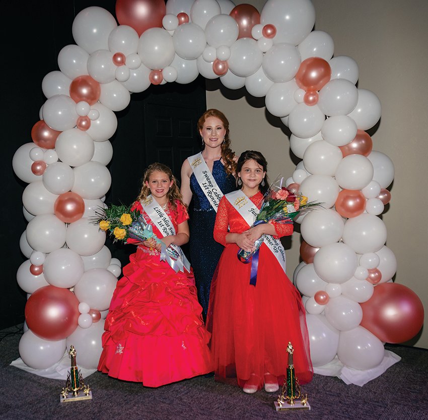 The 2021 Swamp Cabbage First Runners Up
LABELLE – Pictured are (back row) Swamp Cabbage Queen First Runner Up Ryley Bourdeau; (front row) Little Miss Swamp Cabbage First Runner Up Aubree Penuel and Junior Miss Swamp Cabbage 1st runner up Rebecca Howard.